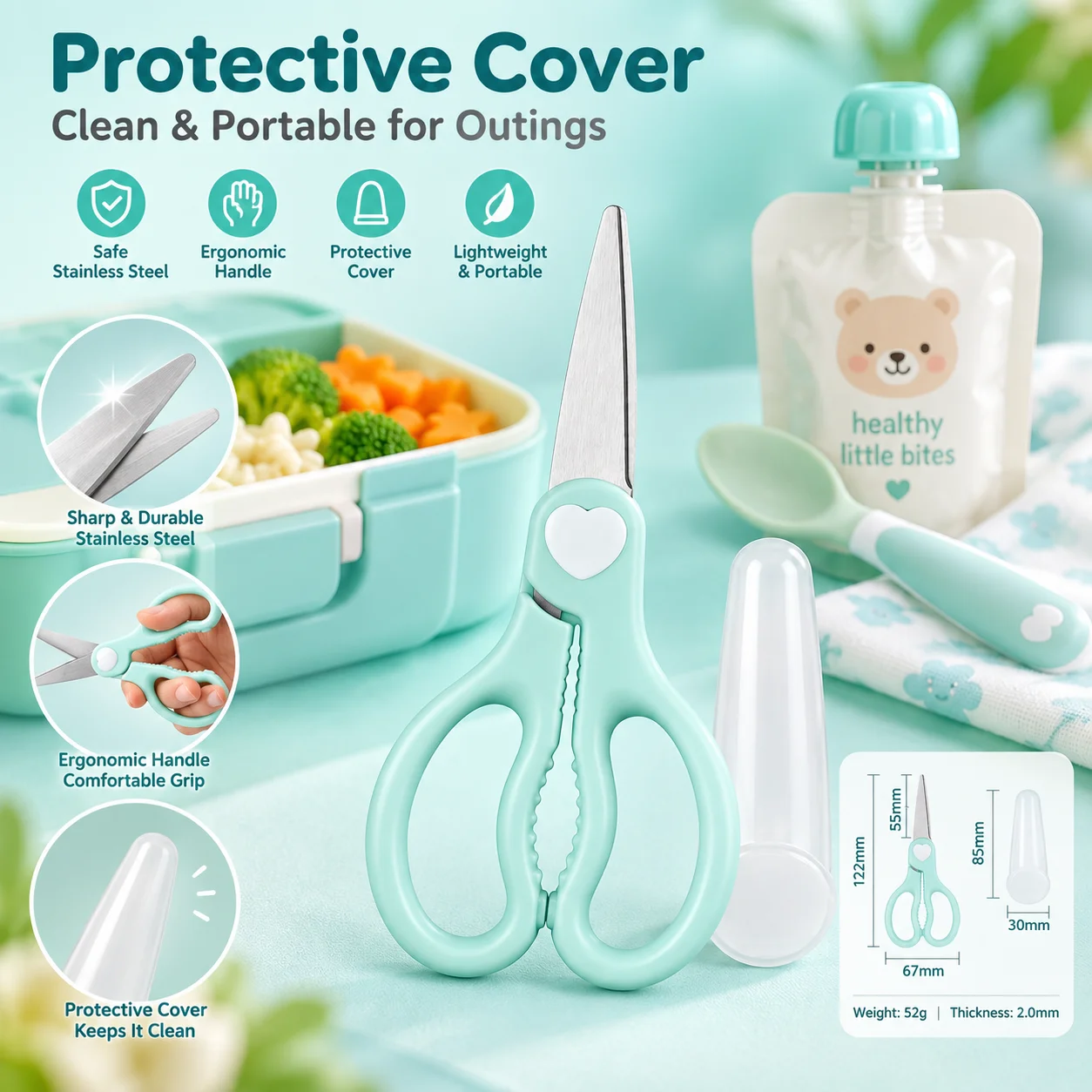 Tijeras portátiles para alimen - Baby Food Scissors reseña y precio
