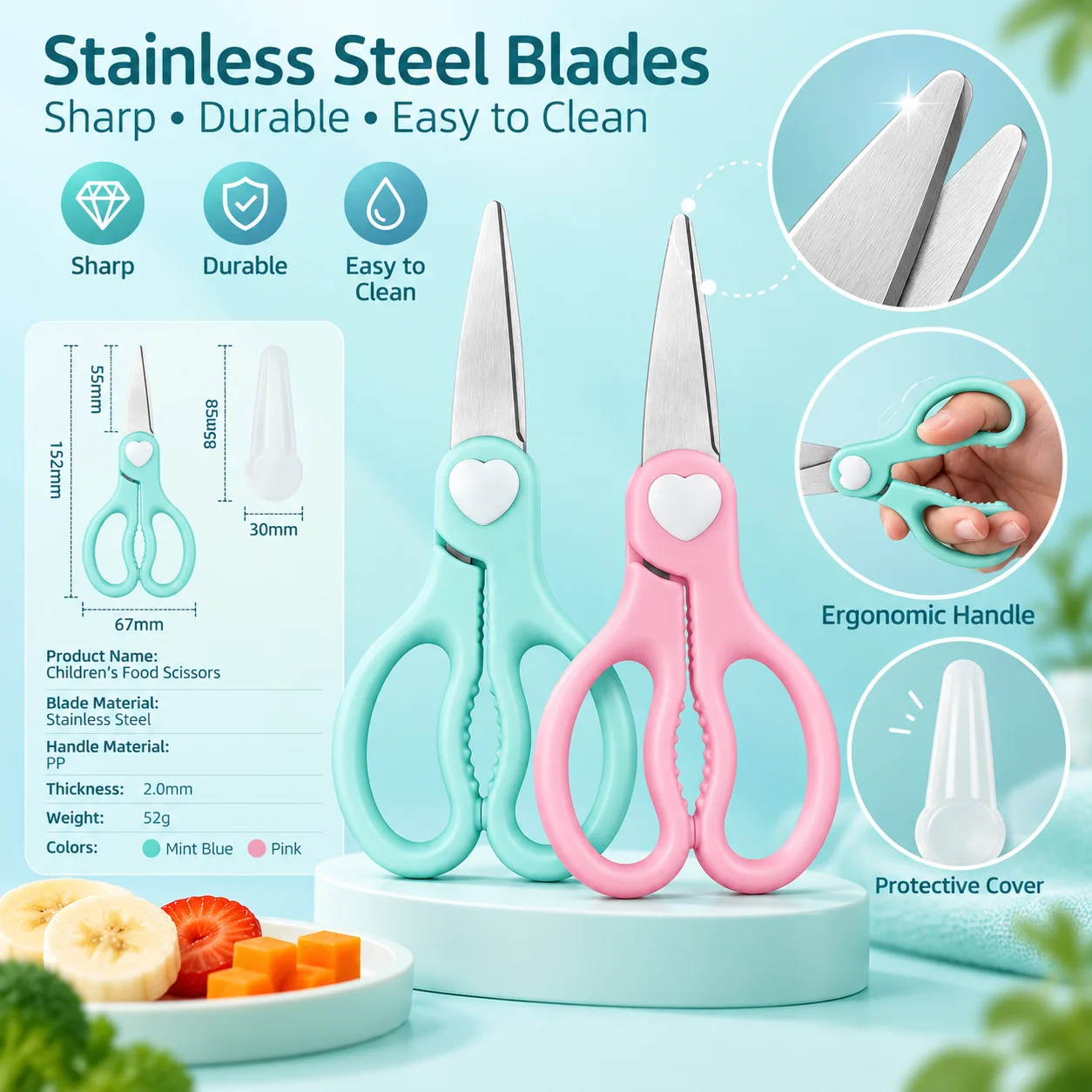 Tijeras portátiles para alimen - Baby Food Scissors reseña y precio