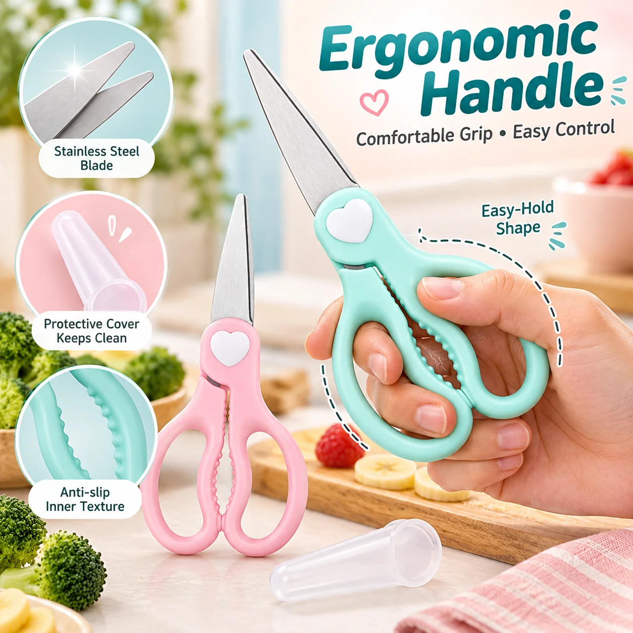 Tijeras portátiles para alimen - Baby Food Scissors reseña y precio